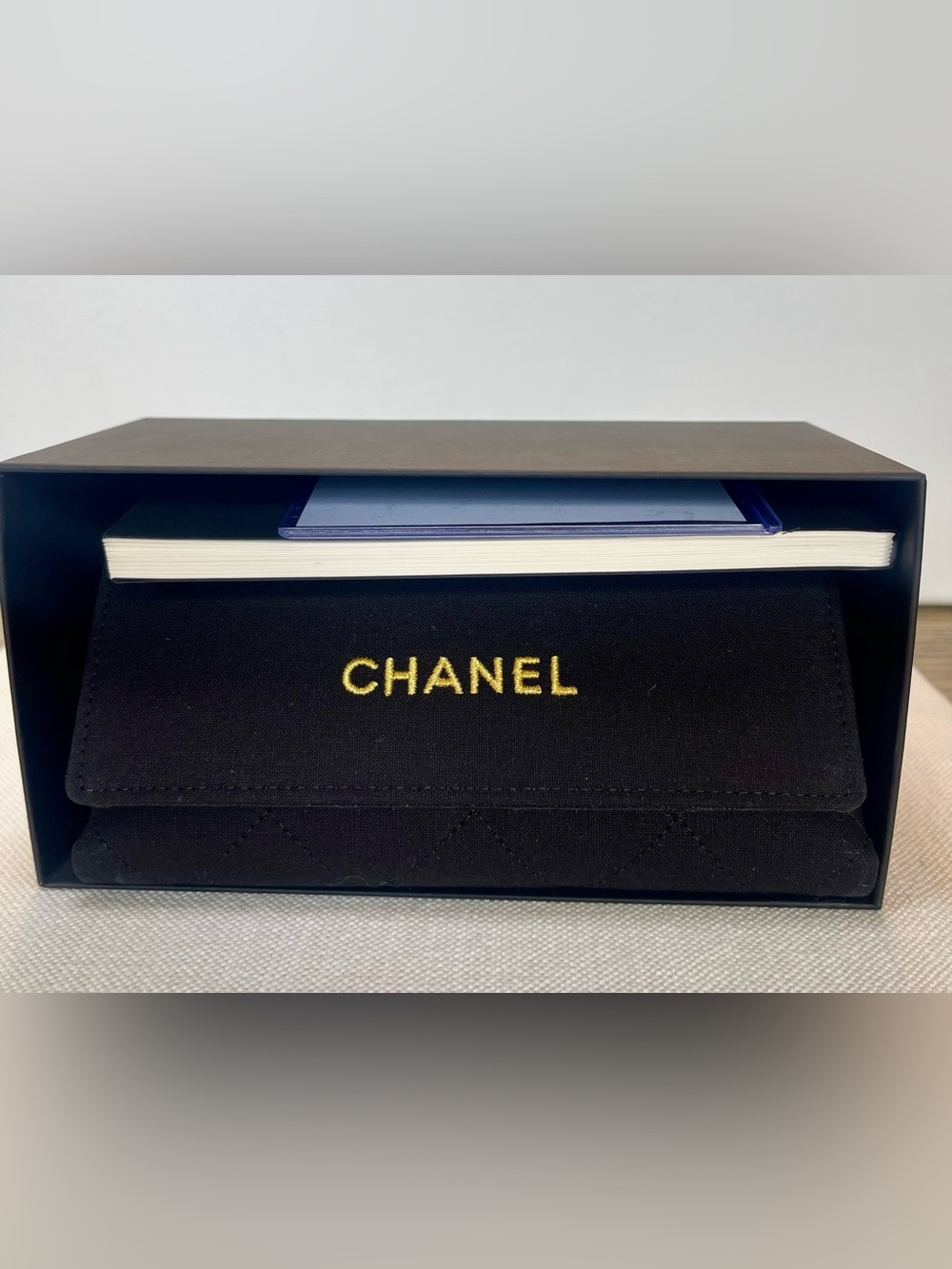 NWT CHANEL PETROL BLUE FRAME GOLD JEWEL METAL WEAVE ACCENTS CH553A FULL SET COA - Picture 14 of 17